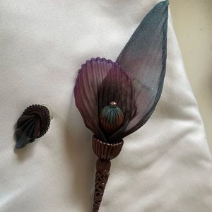 Sarah Cavender pin and earrings